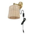 thumbnail image 6 of SAFAVIEH Ciaran Tungsten Brass Metal Wall Sconce with Light Brown Rattan Shade, Set of 2, 6 of 8