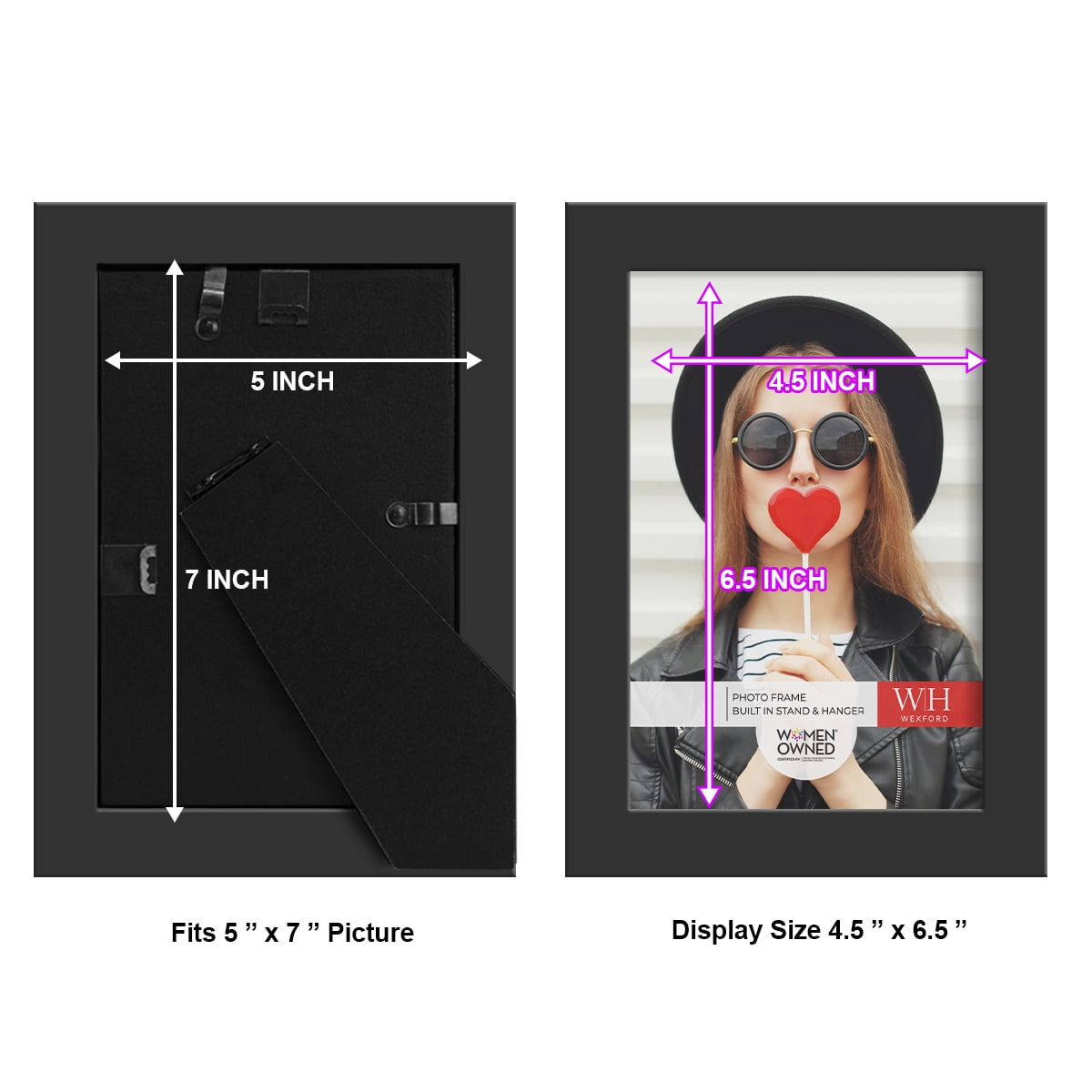 Wexford Home Modern 5" x 7" Black Picture Frame (Set of 6)