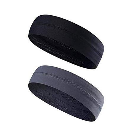 Mens & Women Headband（2PCS - Best Sweatband & Sports Headband -Non Slip Design for Running, Crossfit, Yoga,Working Out, Moisture Wicking & (Best Shoes For Running And Working Out)