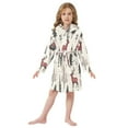 thumbnail image 6 of FORMRS Niños Bathrobe Unisex Hooded Robe Soft Plush Pajamas Sleepwear, Size 4-6T, Beige Christmas Plaid, 6 of 7