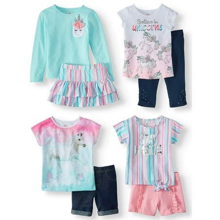 - Girls' Kid-Pack Mix & Match Gift Box, 8-Piece Outfit Set