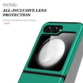 thumbnail image 4 of Allytech Hybrid Case for Samsung Galaxy Z Flip5 with 360° Rotatable Ring Kickstand, Soft TPU + Rugged PC, Screen Lens Protection Shockproof Anti-Fall Magnetic Car Mount Back Case - Darkgreen, 4 of 7