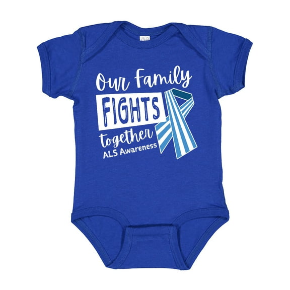 Inktastic Our Family Fights Together ALS Awareness Boys or Girls Baby Bodysuit