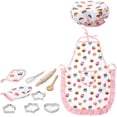 thumbnail image 1 of Juego de chef para niños de 3 nutrias, juego de cocina y horneado para niños pequeños de 11 piezas Gorro y delantal de chef para niños pequeños Juego de rol de carrera de disfraz de chef Sincero Hogar, 1 of 3