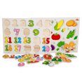 thumbnail image 2 of Wooden Alphabet/Numbers/Animal/Fruit Pattern Nail Hand Grasp Plate Early Educational Puzzle Toy for Kids Cognitive Ability, 2 of 8