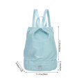 thumbnail image 3 of Swimming Backpack with Dry Wet Compartments, 30x29x17cm Oxford Cloth Sports Bag for Men Women, Waterproof Fitness Travel Beach Bag, Pink Blue, 1 Piece, 3 of 7