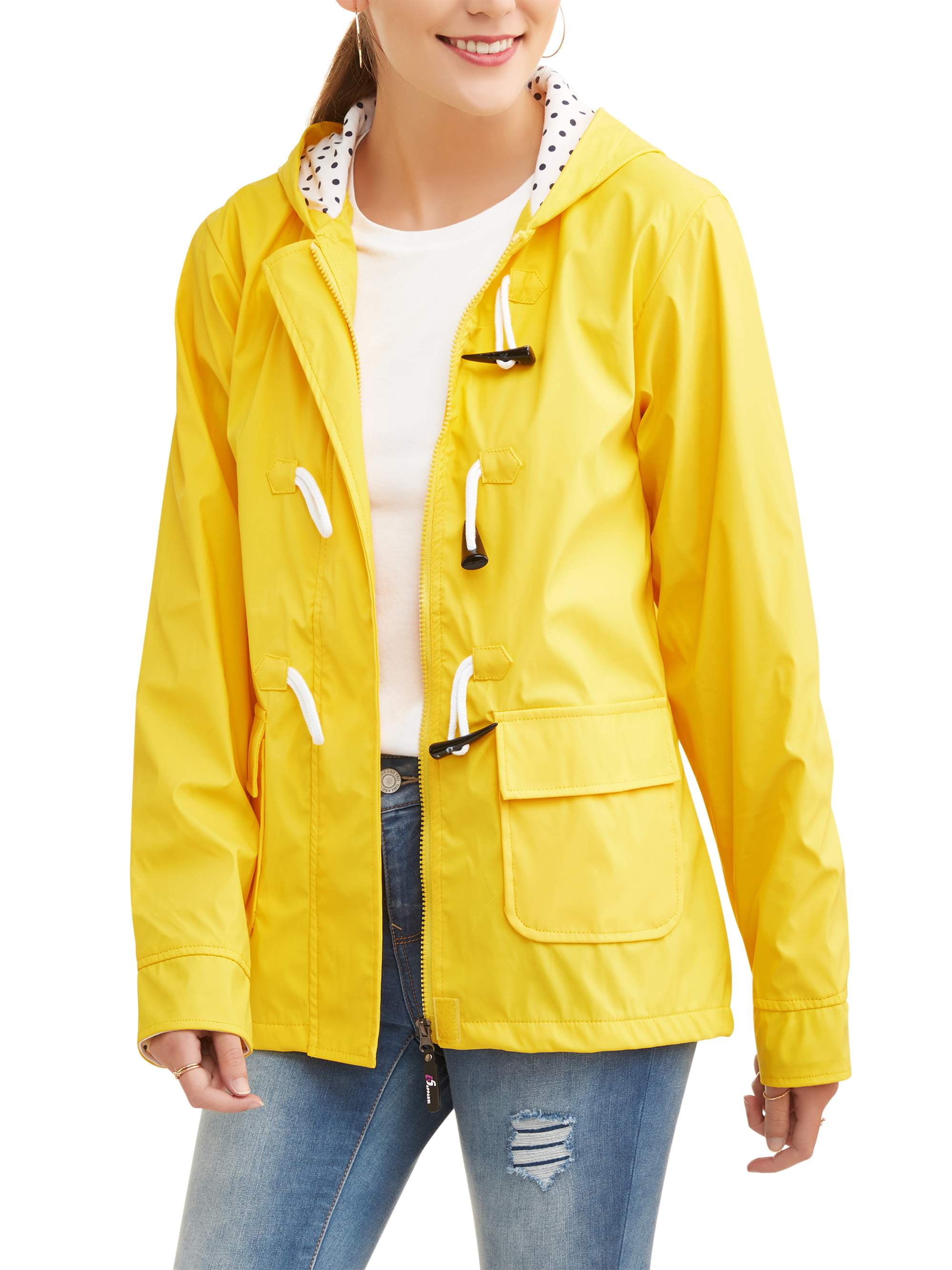 Climate Concepts Women's Hooded Toggle Rain Slicker Jacket - Walmart.com