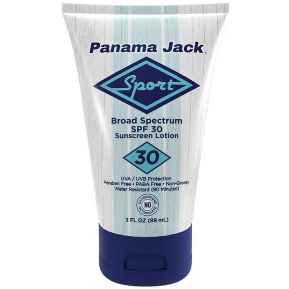 Panama Jack Sport Sunscreen Lotion - SPF 30, Broad Spectrum UVA/UVB Protection, Non-Greasy, PABA, Paraben, Gluten & Cruelty Free, 3 FL OZ (Pack of 1)