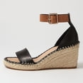 thumbnail image 2 of FSJ Women Classic Wedge Low Heel Espadrille Sandals Ankle Strap Open Toe Summer Platform Sandal Comfort Dressy Travel Office Shoes Size 9 Black, 2 of 4