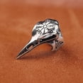 thumbnail image 4 of Viking Raven Ring Size 10 Bird Head Compass Vegvisir Triquetra Triangle Axe Horned Helmet Odin GOT Chrome Valhalla, 4 of 4