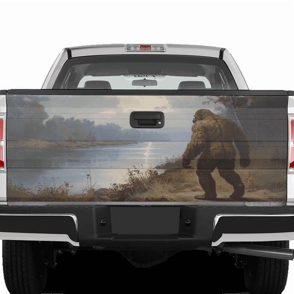 Lotusprinthandmade Bigfoot in the Forest Tailgate Wrap Multicolor 24"x58" – Bigfoot Truck Tailgate Graphic