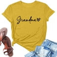 thumbnail image 4 of Tittly T Shirts for Women Spring Tops for Women Grandma Shirts For Women Shirt Heart Printed Casual Short Sleeve Tee Top Graphic Tees Tshirts Shirts Yellow M, 4 of 5