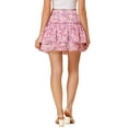 thumbnail image 4 of INSPIRE CHIC Women's 2023 Floral Tiered Ruffle Skirts Cute Summer Flowy Chiffon Mini Skirt XL Purple Pink 1, 4 of 8