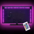 thumbnail image 4 of LED TV Rétro-Éclairage, USB A Mené la Lumière de Bande, 5V Lumière Rayée Bande Kit, A Mené avec Télécommande Sans Fil pour TV / Pc / Ordinateur Portable Éclairage Biais (Noir), 4 of 8