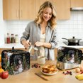 thumbnail image 5 of Toaster Cover 4 Slice, Black Christmas Dustproof Bakeware Oven Protector with Top Hook, Snowman Xmas Tree Snowflake Gifts Elk Waterproof Small Kitchen Appliance Toasters Dust Cover, 12"x11"x8", 5 of 7