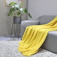 thumbnail image 3 of Home Soft Things Fluffy Knitted Throw Blanket Reversible Lightweight Super Soft Cozy Throw Blanket - Mimosa - 60" x 80", 3 of 9