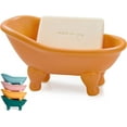 thumbnail image 1 of Coolmade 1 Piece 5.6"Ceramic Mini Clawfoot Bathtub Soap Dish Decortative Soap Dish Small Planter Makeup Organizer Container Hamster Bathtub (Orange), 1 of 6