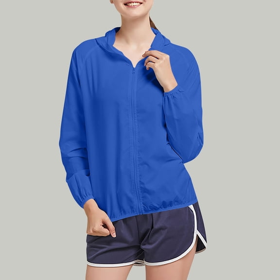 YueHuiYing Women's Sun Protection Jacket Zip up Hoodie Lightweight Long Sleeve UV Cover Up Hiking Shirt UPF 50