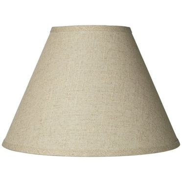 Springcrest Fine Burlap Medium Empire Lamp Shade 6.5" Top x 15" Bottom x 10" High x 10.75" Slant (Spider) Replacement with Harp and Finial
