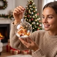 thumbnail image 7 of Clear Acrylic Christmas Snow Globe Ornament, 2D House Scene Ball Pendant for Holiday Tree Decor., 7 of 7