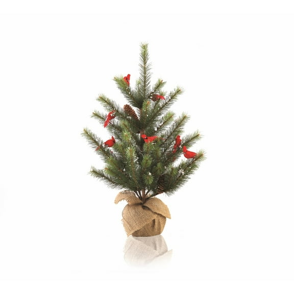 Napa Home & Garden 2' Unlit Artificial Christmas Tree Full Glittered Cardinal Snow Pine