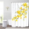 thumbnail image 2 of Yellow Floral Shower Curtain, Flower Blossom Plant Botanical Spring Durable Waterproof Fabric Machine Washable with Hooks for Bathroom Bathtub Decor 72x72, 2 of 6