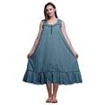thumbnail image 1 of Bimba Bleu Sarcelle Foncé2 Mélange Nuisettes Colorées à Pois Imprimées en Coton pour Femmes Robe Sans Manches de Nuit Robe Maxi Très Très Grande, 1 of 6