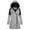 Gray, variant on Voncos Winter Coat for Womens Hooded Woolen Peacoat Casual Zipper Fleece Jacket Christmas Gift