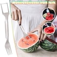 thumbnail image 4 of Herramienta para cortar sandía con cuchillo para cortar frutas, 2 en 1, para el hogar, divisor de frutas, bloque para cortar en cubitos, tenedor para comer, herramienta para cortar melón, 1 Akmoler, 4 of 9