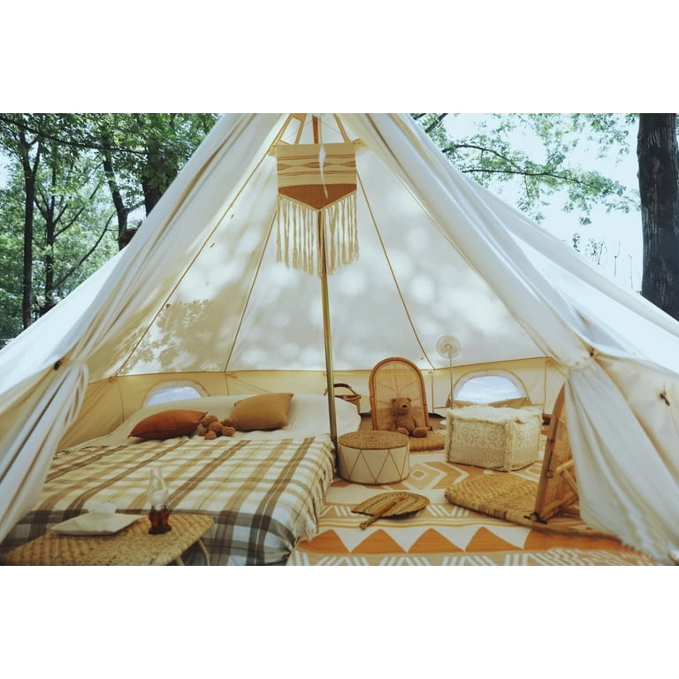 Outdoor Luxury Waterproof 4M/13.1ft Oxford Bell Tent with Outdoor Luxury Waterproof 4M/13.1ft Oxford Bell Tent with