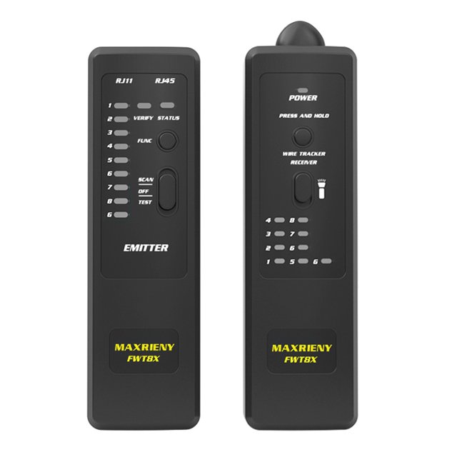Buscador de líneas digitales MAXRIENY MAXRIENY FWT8X Analizador de buscador de línea de cable de red de modo dual de señal digital Detector de recopilación RJ45 RJ11 Preciso Ethernet Lan Tracer MAXRIENY Buscador de líneas digitales