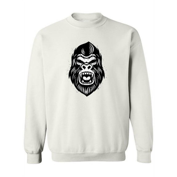 Gorilla White And Black  Sweatshirt Women -Image by Shutterstock, Female 3X-Large