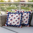 thumbnail image 2 of Outdoor Pillow Covers 4th of July Independence Day Stars Flag Waterproof Pillow Cases 18x18 Set of 2, Red White Plaid Border Throw Pillow Cover Pillowcase for Patio Balcony Couch Garden, 2 of 9