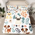 thumbnail image 2 of Homewish Kawaii Puppy Dogs Full Size Sheets,Rustic Flower Bed Sheets,White Brown Green Sheet Sets For Girls Boys,Breathable Home Decor,4 Pieces, 2 of 7