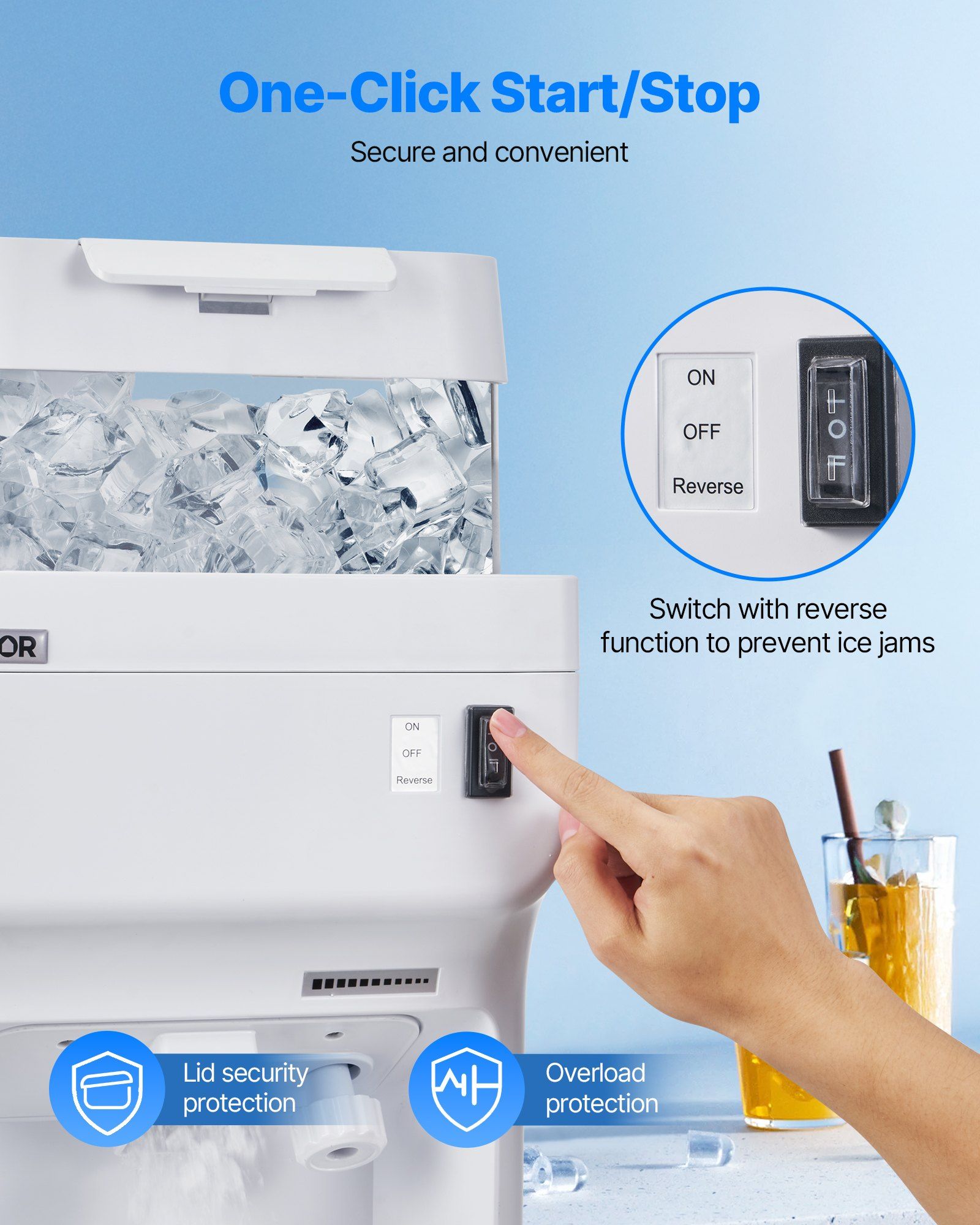 Commercial Electric Ice Shaver Crusher 350W 1500RPM 220lbs Per Hour Snow Cone Maker with 8L Ice Cube Box Tabletop Shaved Ice Machine for Home Bar Party Event Commercial Use White