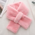 thumbnail image 2 of UTSJKR Cute Fleece Plush Scarf Faux Fur Cross Tie Neck Gaiter Neck Warmer Winter Fuzzy Scarf for Girls Boys Skiing Running Playing Pink, 2 of 2
