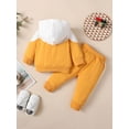 thumbnail image 4 of goowrom Baby Suit Set, Contrast Color Long Sleeve Hooded Tops with Zipper+ Long Pants, 4 of 9