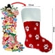 thumbnail image 3 of Medias grandes de Navidad JAMW 2 uds 8,7x18,1 pulgadas Patrón de copo de nieve estampado de pata de perro Rojo Verde, 3 of 5