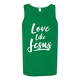thumbnail image 2 of Wild Bobby Love Like Jesus Inspirational/Christian Men Graphic Tank Top, Kelly, X-Large, 2 of 5