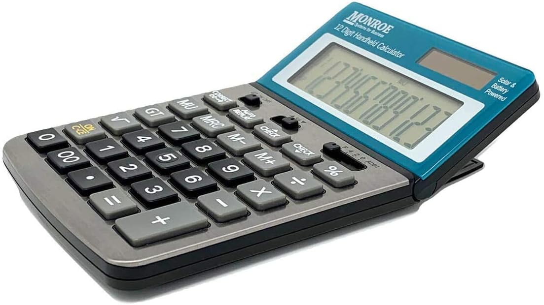 Monroe MNE12DHD 12-Digit Programmable Heavy-Duty Accounting Printing Calculator
