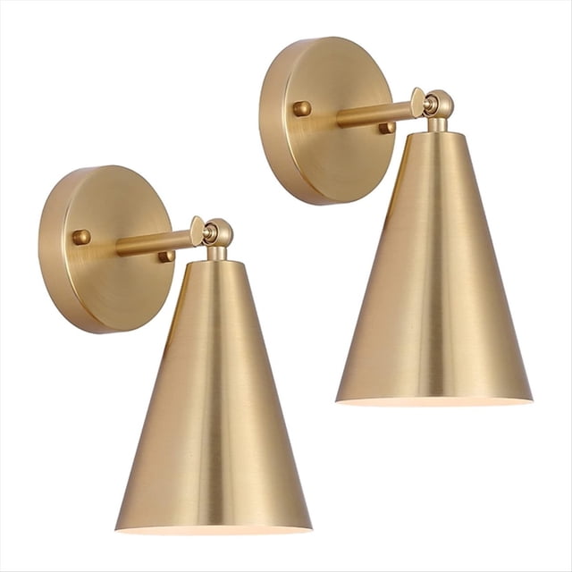 Juego de 2 Apliques Dorados, Iluminación de Pared para Decoración de Interiores, Lámpara de Brazo Oscilante para Dormitorio, Mesita de Noche, Cocina y Lectura.