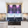 thumbnail image 5 of Yayeee Kitchen Curtains Tier Pair Light Filtering 27"x36" Rod Pocket Short Cafe Window Panel, Pink Road, 5 of 7
