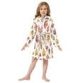 thumbnail image 6 of FORMRS Niños Bathrobe Unisex Hooded Robe Soft Plush Pajamas Sleepwear, Size 7-9T, Gray Autumn Leaves, 6 of 7