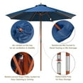 thumbnail image 5 of Yescom 9FT Wooden Patio Umbrella UV30+ for Beach Pool Wedding Party Table Market Garden Yard Hotel Deck Cafe Navy, 5 of 9