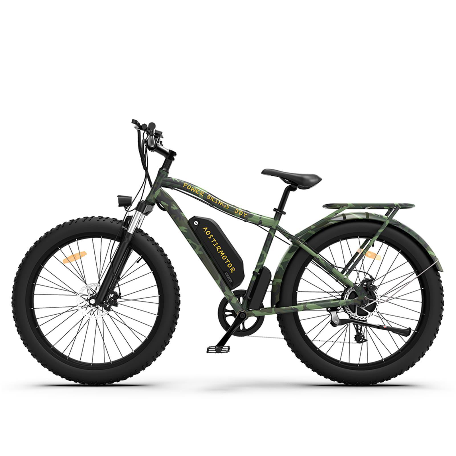 48V 13Ah Removable Battery Suspension Fork and 7 Speed Gear Electric Bike 26 4.0 Fat Tire Ebike 750W Powerful Motor