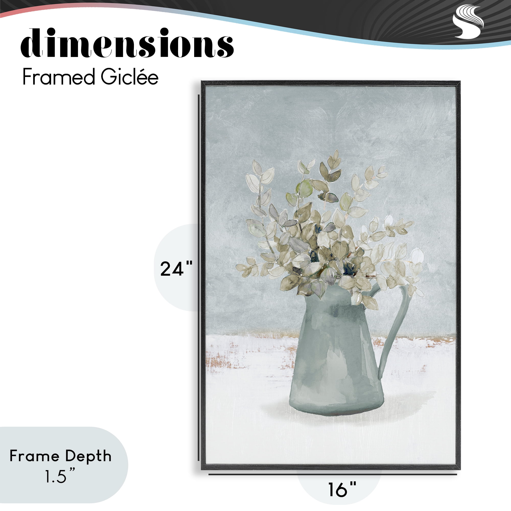Stupell Industries Blue Botanical Arrangement Black Framed Giclee Art, design by Lanie Loreth