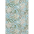 thumbnail image 2 of Addison Rugs Mayfield Premium Machine Washable Transitional Floral Teal Rectangle Rug, 10' X 14' Machine Washable Transitional Floral Teal Oversized Sherpa Throw Blanket, 2 of 7