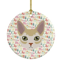 Singapura Cat Christmas Ceramic Ornament 2.8 in x 2.8 in