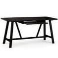 thumbnail image 3 of Dylan SOLID WOOD Industrial 60 inch Wide Writing Office Desk in Black, 3 of 3