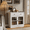 White-A, variant on RichYa 31.5W Kitchen Credenza & Sideboard,Buffet Cabinet with Drawer & 2 Glass Doors,Coffee Bar for Dining Room,White